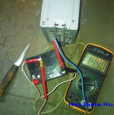 Выставленное на зарядке напряжение 14.4В Выставленное на зарядке напряжение 14.4В